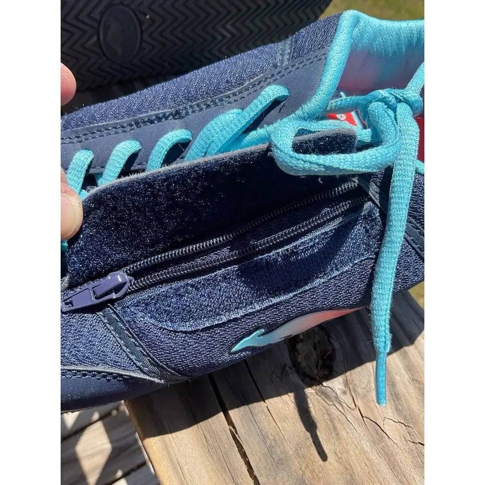 Kangaroos Women's Vintage Shoes Size 10 Blue Orange Zip Pocket Pass